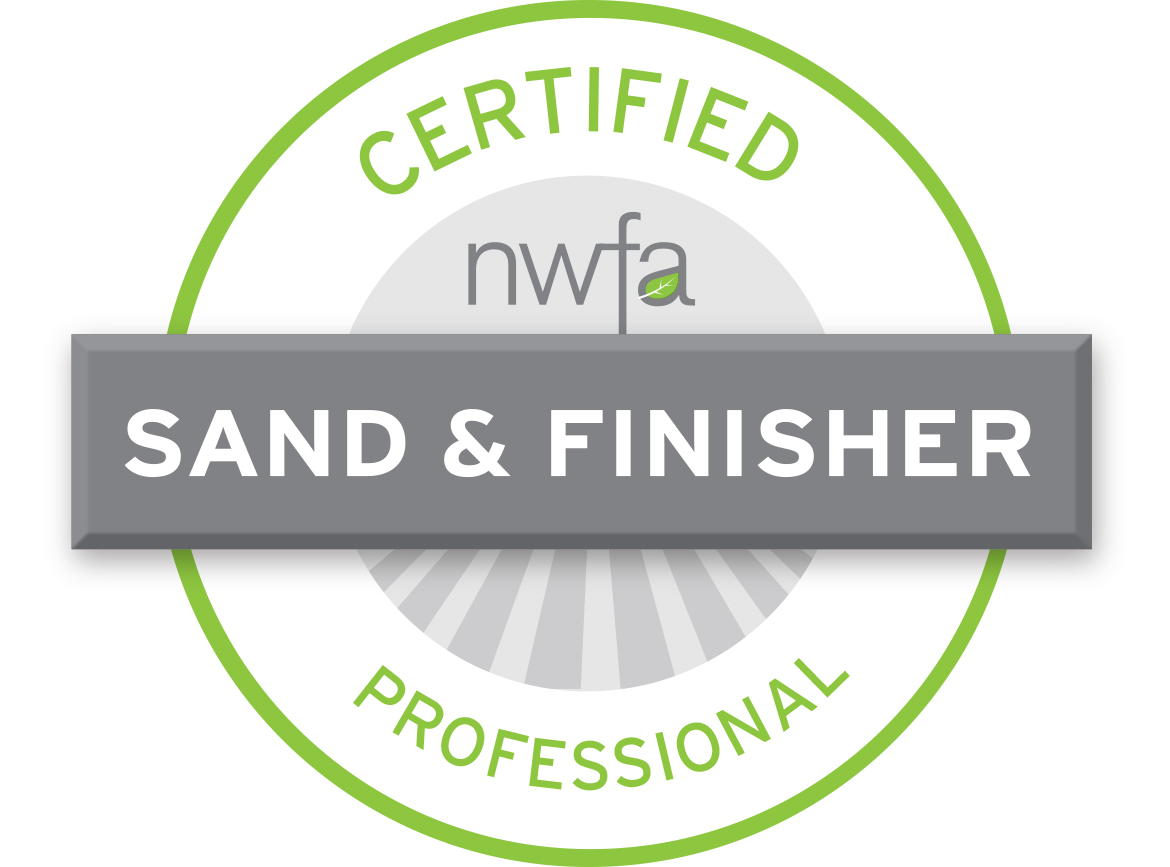 light grey certified sand and finisher logo